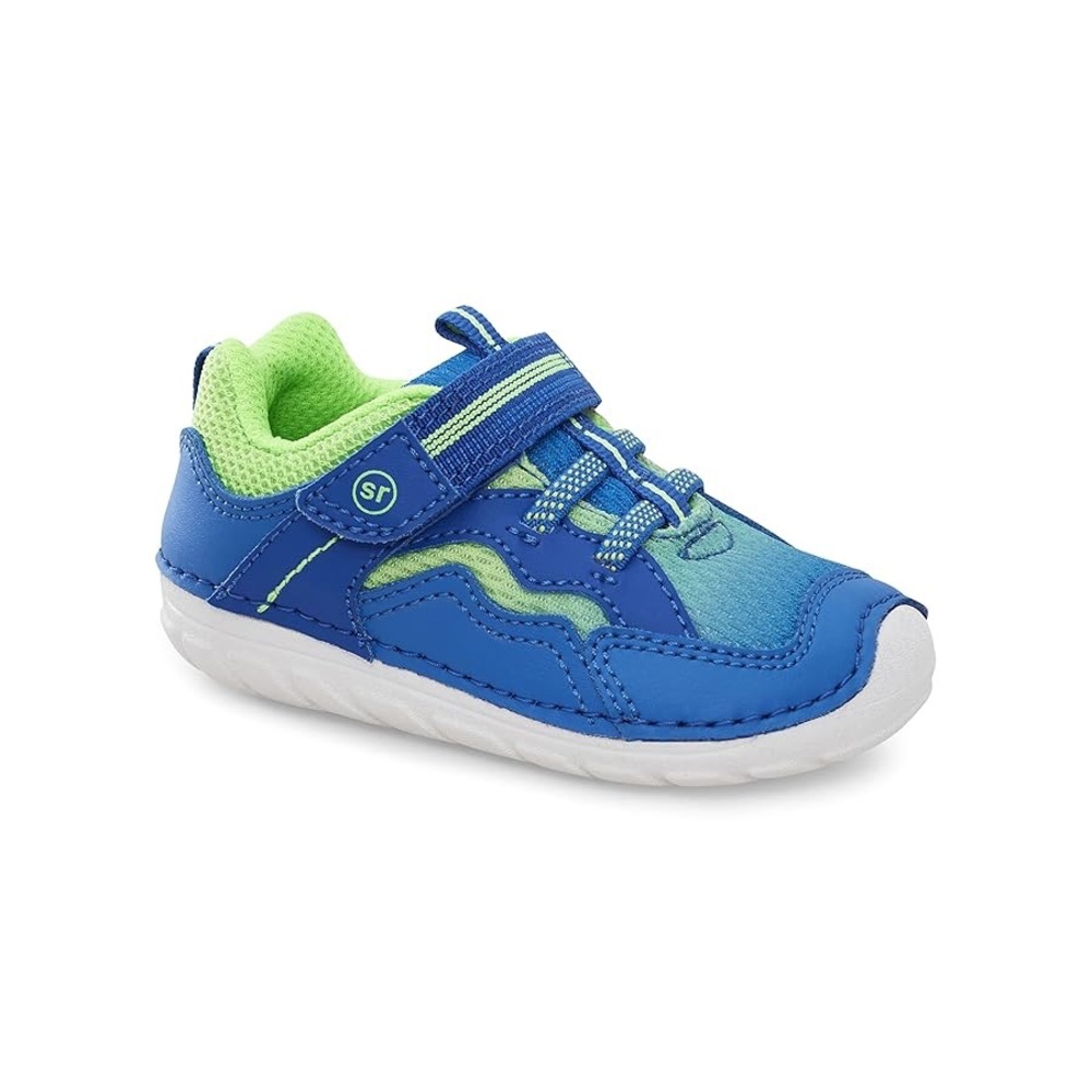 Size 4.5 Wide Stride Rite Vibrant Blue and Lime Green Baby Shoes